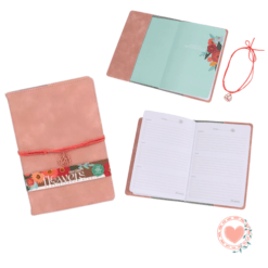 Cuaderno A5 80 hjs Cuerina Flowers Rosa Cod. 115160