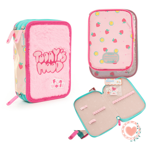 Cartuchera Fresh Rosa FW Tres Pisos Cod. 202156