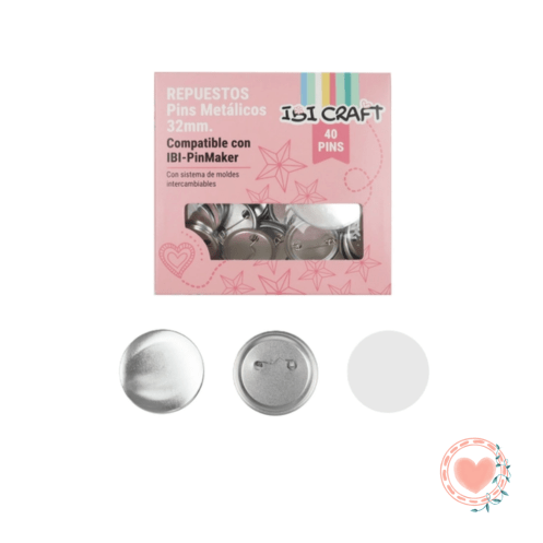 Repuesto Pins Metalicos 32 mm x 40 und.