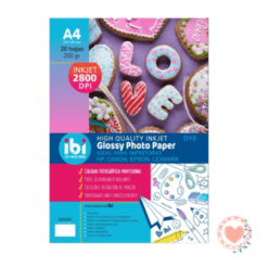Papel Fotografico Ibi Craft A4 200 grs x 20 hojas