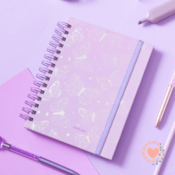 MI Cuaderno Base A5 Punto Cero T/D Rayado Mariposas Lila