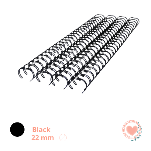Espirales Ring Wire 7/8" 22 mm A4 Black cod.128285