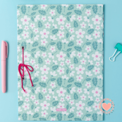 Carpeta A4 Punto.Cero Dos Tapas Flores Aqua