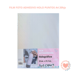 Film Autoadhesivo Holográfico Puntos Para Inkjet Ibi Craft x 20 Hojas