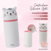 Cartuchera Silicona Tubo Vertical - Diseño Best Friend Gato - BRW