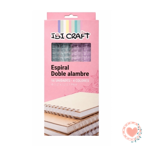 Espiral A4 Doble Alambre 2:1 1/2 16PCS Surt Pastel