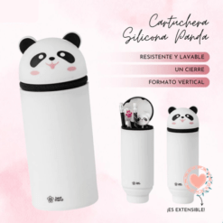 Cartuchera Silicona Tubo Vertical - Diseño Best Friend Panda - BRW