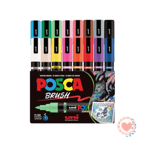 uni POSCA Marcador Brush PC-5BR Pack x16
