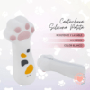 Cartuchera Silicona 1 Cierre - Diseño Pata de Gato Blanca