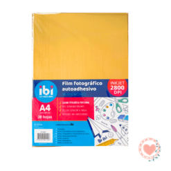 Film Autoadhesivo Dorado para Inkjet Ibi Craft x20 Hojas Cod. 615300