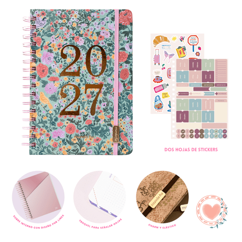 Agenda Semanal Cute Botánica FW 15x21cm Cod. 203755