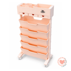 Carro Organizador Movil Rosa C/6 Bandejas Ibi Craft Cod.990051
